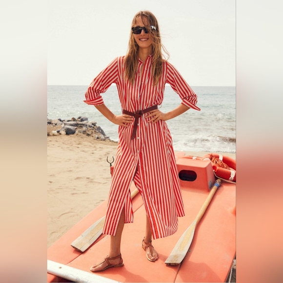 Red & White Stripe Maxi Dress 🍒 | Designer Luis Trenker - Picture 4 of 8